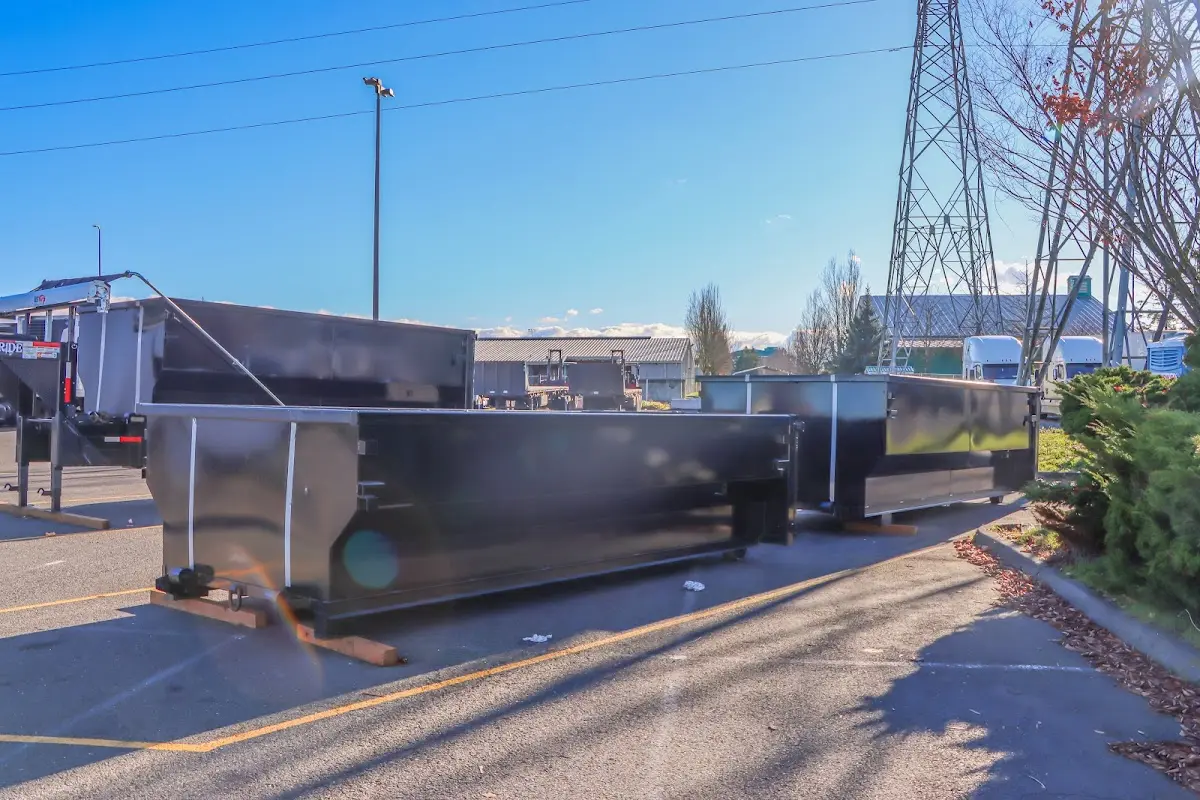 Roll-off dumpster ready for waste disposal at job site for 4 Yard Dumpster Rental in Cotati